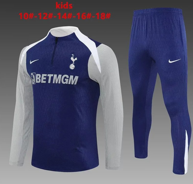 Kids Tottenham 25/26 Tracksuit - Dark Blue/Grey